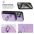 thumbnail image 3 of Allytech Wallet Case for Apple iPhone 13 Pro with Ring Holder Stand, Vintage Premium PU Leather 8 Cards Slots Shockproof Bumper Anti-Scratch Magnetic Closure Case Cover for iPhone 13 Pro,Purple, 3 of 6