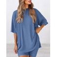 thumbnail image 4 of Set de salón Outfit PRETTYGARDEN de 2 piezas para mujer 2025, azul, 4 of 6