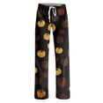 thumbnail image 4 of Women's Halloween Pjs Pants - Halloween Pajama Pants, Cute Wide Leg Pants for Women, Halloween Pajama Sets, Cozy Cotton Pants for Women, Relaxed Fit Pj Pants Light, 4 of 5