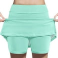 thumbnail image 2 of Hrsba Kids Summer Casual Dresses,Zhongda Girls' Fashion Solid Color Loose High Waist A-line Fake Two Piece Sports Pants Skirt Half Body Skirt,Mint Green,6 Years, 2 of 4