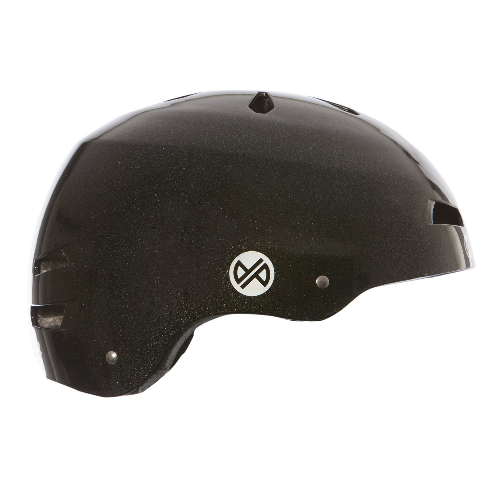 Punisher Skateboards Premium Youth 13-vent Metallic Flake Black Dual Safety Certified BMX Bike and Skateboard Helmet, Size Medium