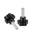 thumbnail image 3 of Uxcell M10 x 50mm Male Thread 38mm Head Star Knobs Zinc Plated Black 3 Pack, 3 of 5