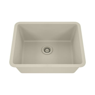 23" x 18" Quartz Kitchen Sink, Single Bowl Sink, Drop-in Sink, Undermount Sink, Granite Kitchen Sink, Galaxy Beige Kitchen Sink Lexicon Platinum LP-2318-B-SO