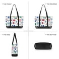 thumbnail image 6 of FORMRS Canvas Laptop Tote Bag for Women with 15.6" Computer Compartments Shoulder Handbag, Colorful Cartoon Graphic, 6 of 7