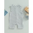 thumbnail image 4 of Bagilaanoe Newborn Baby Girl Boys Summer Jumpsuit Striped Sleeveless Bodysuit 6M 12M 18M 24M Infant Casual One Piece Romper, 4 of 8
