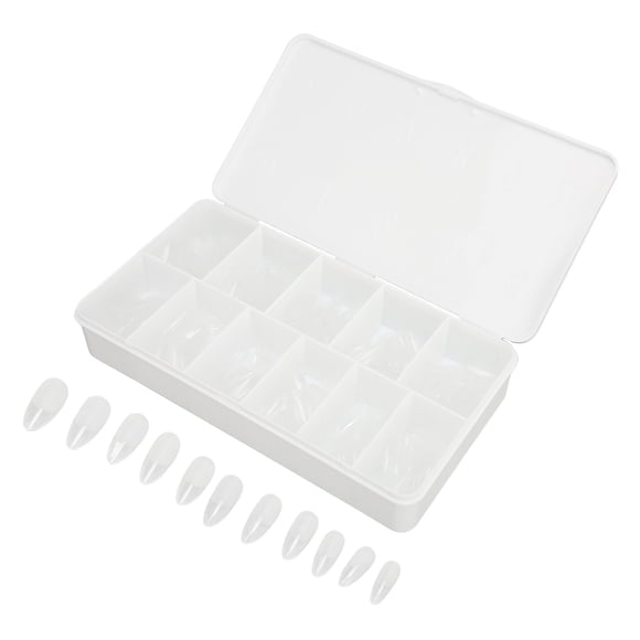 Pack of 550 Long Stiletto Nail Tips Full Coverage False Nails Clear Press On Nails, French Nail Tips Full Coverage for Manicure