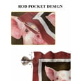 thumbnail image 6 of Pigs Sunflowers Bathroom Window Curtain, Farmhouse Red Barn Flowers Animals Light Filtering Coffee Kitchen Curtains, Bedroom Living Room Curtains 2 Panel 84"x63", 6 of 6