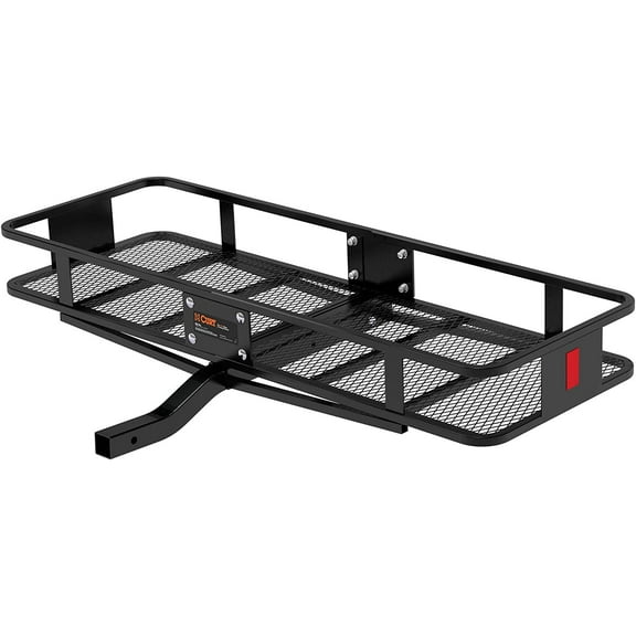 CURT 18150 60 x 20-Inch Basket Hitch Cargo Carrier, 500 lbs Capacity, Black Steel, 2-in Fixed Shank