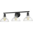 thumbnail image 1 of Beaumont Lane 3 Light Clear Glass Shade Vanity Light in Black, 1 of 4