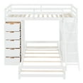 thumbnail image 5 of Harper & Bright Designs Twin Over Twin Separable Bunk Beds with Desk and Drawers, Wood L-Shape Bunk Bed Frame with USB Ports and LED Ligh for Kids Teens, White, 5 of 17
