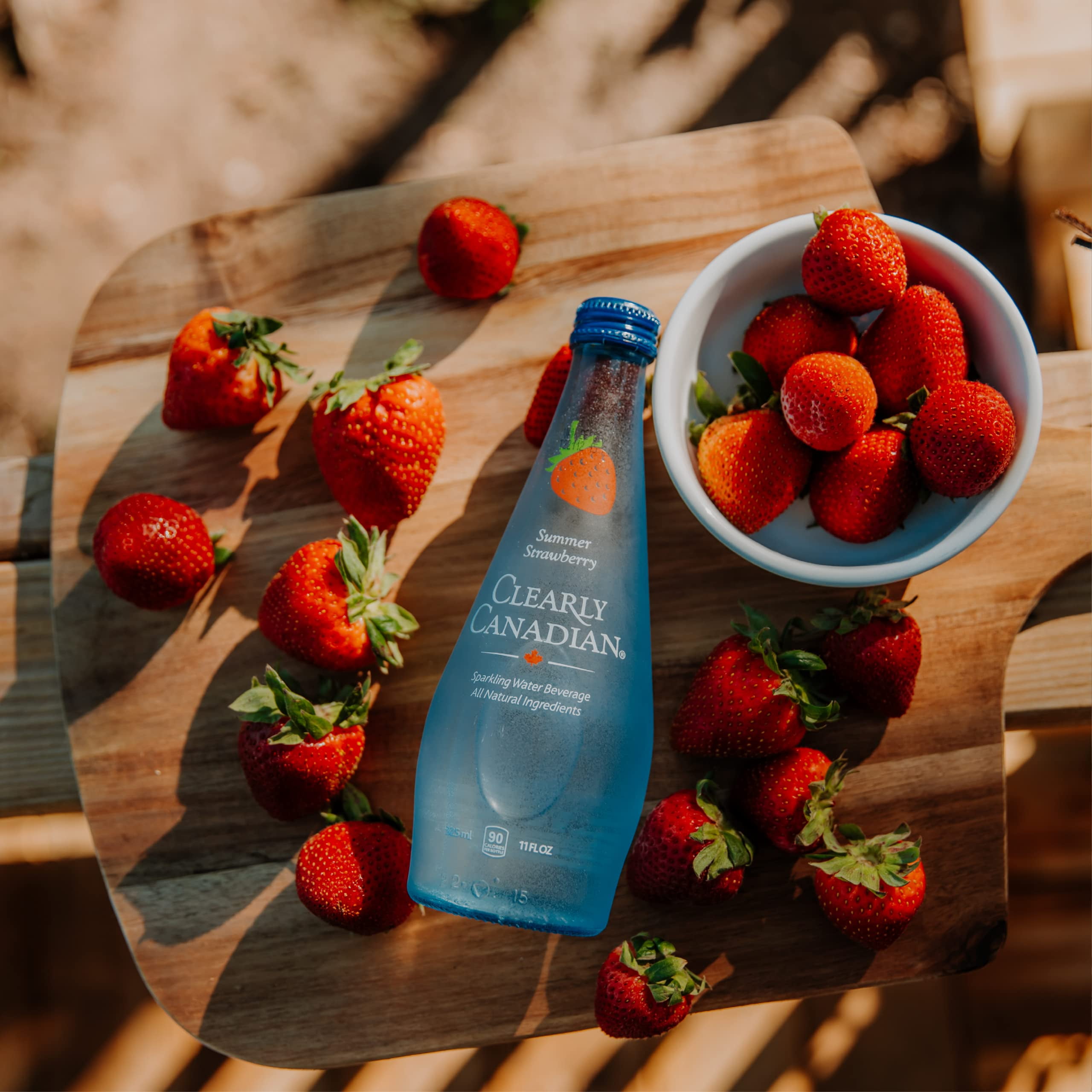 (Pack of 12) Clearly Canadian Summer Strawberry Sparkling Water Beverage, 11 fl oz