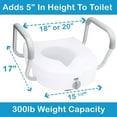 thumbnail image 3 of HetayC E-Z Lock Raised Toilet Seat With Handles, 5" Toilet Seat Riser with Arms, Fits Most Toilets, Handicap Toilet Seat, 3 of 7