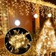 thumbnail image 4 of Luces navideñas cascada decoración exterior 5M caída 0,4-0,6m luces led cortina cadena luces fiesta jardín aleros decoración, 4 of 5