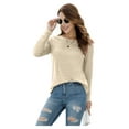 thumbnail image 5 of HOWCOME Fall Long Sleeve Side Split Casual Loose Tunic Womens Blouses, 5 of 6