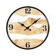 thumbnail image 4 of Reloj de pared artístico de madera con patrón de anillos de árbol, reloj de pared decorativo silencioso para Números arábigos, 4 of 7