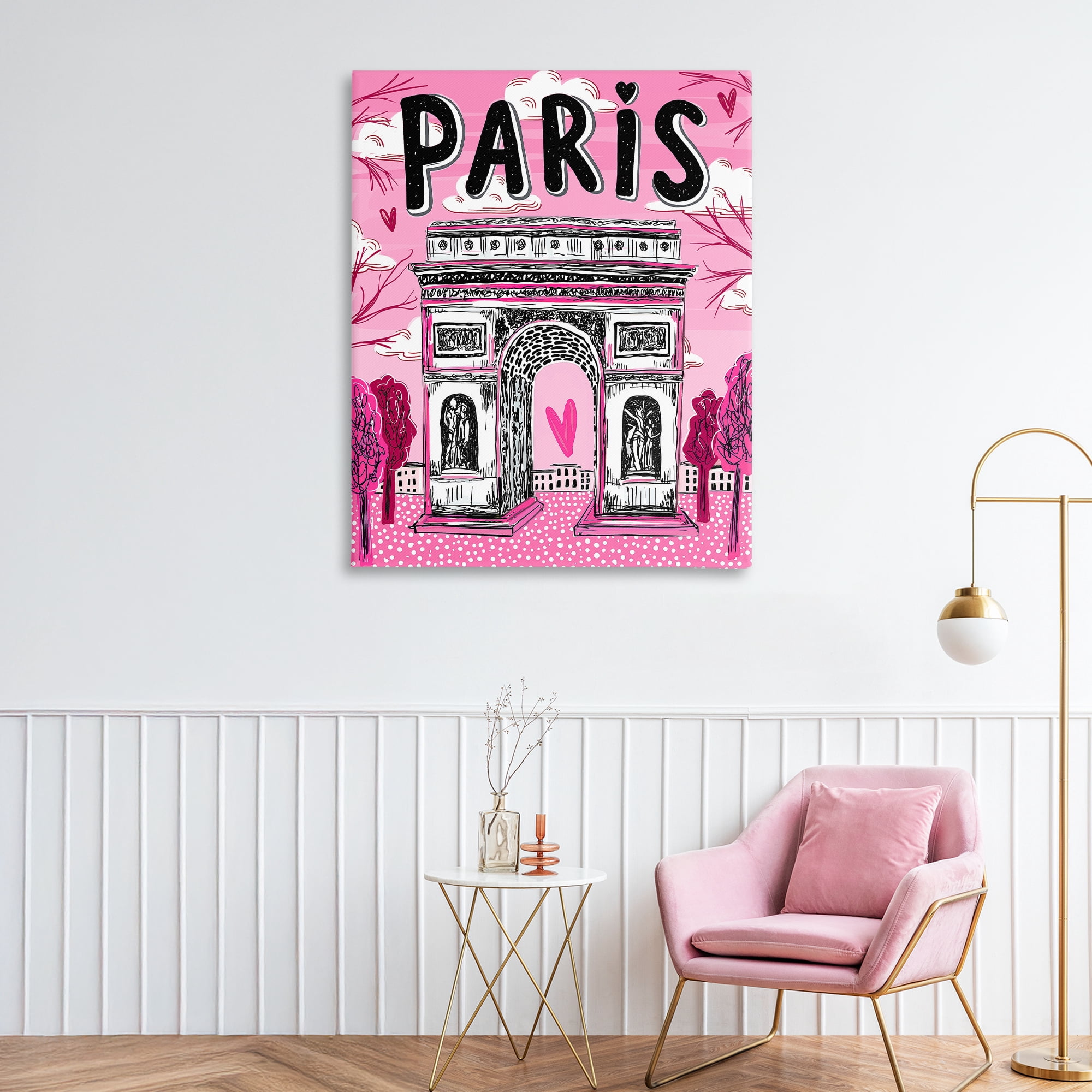 Stupell Industries Romantic Paris Arc de Triomphe Canvas Wall Art, design by Jess Stempel