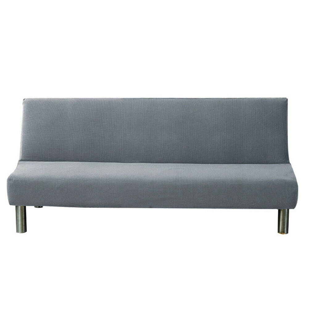 US Stretch Solid Color Futon Slipcover Full Or Queen Size Armless Sofa