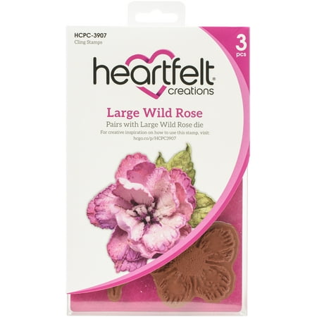 UPC: 0817550024628 | Heartfelt Creations Cling Rubber Stamp Set-Wild Rose -Large Rose