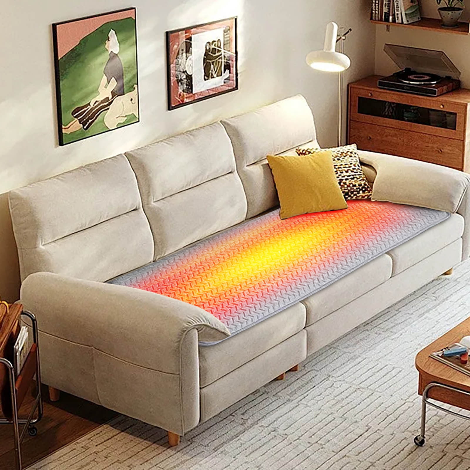 Heated Seat Cushion, Adjustable Temperature, Sofa Cushion Furniture Protector Sofa Seat Sofa slipcover Sofa Cover Soft Flexibility