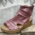 thumbnail image 4 of Moda mujer sólido verano señoras cómodas sandalias talón pendiente Casual playa zapatos Wmkox8yii  sa992, 4 of 5