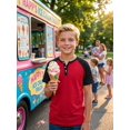 thumbnail image 6 of PureChapter Boys T Shirts Short Sleeve Henley Shirts Color Block Casual Summer Tee 3-Pack Size 7-8, 6 of 9