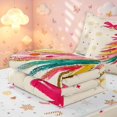 thumbnail image 6 of Manfei Festive Christmas Tree Zipper Queen Comforter Set with Fitted Sheet and 2 Pillowcases,Traditional Snowflake Bow Stars Zipper Bedding Set,White Pink,Christmas Reversible,4pcs, 6 of 8