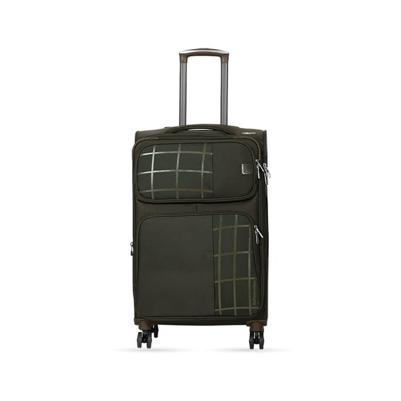 Emblem Falcon 20 Inch Softside Spinner Luggage , 1200D Lightweight with 360 Degree Wheels, and Expandable Trolley Bag, Black