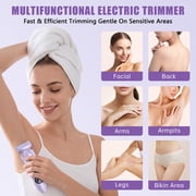 Electric Shaver for Women, Womens Electric Razor Lady IPX7 Waterproof Legs Arm Underarm Body Painless Epilator Rechargeable Wet Dry Use Bikini Trimmer W/ Charging Stand & LCD Display