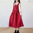 thumbnail image 1 of LIJCC Robe Salopette en Velours Côtelé d'Automne Tendance Décontractée Mignonne à Volants Col Peter Pan Manches Longues Robes Smockées Bretelles Réglables Ligne A Évasée Robe Midi Jumper, 1 of 7