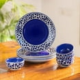 thumbnail image 1 of Badamwari Bagheecha-2' Handpainted Ceramic Dinner Set Ceramic Plates for Dinner Plates with Bowls Katoris (8 Pieces, Serving for 4, Dishwasher & Microwave Safe) |Dinnerware Serveware, 1 of 1