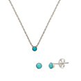 thumbnail image 1 of Sterling Silver Turqoise Orb Collier et boucles d'oreilles Stud, 1 of 1