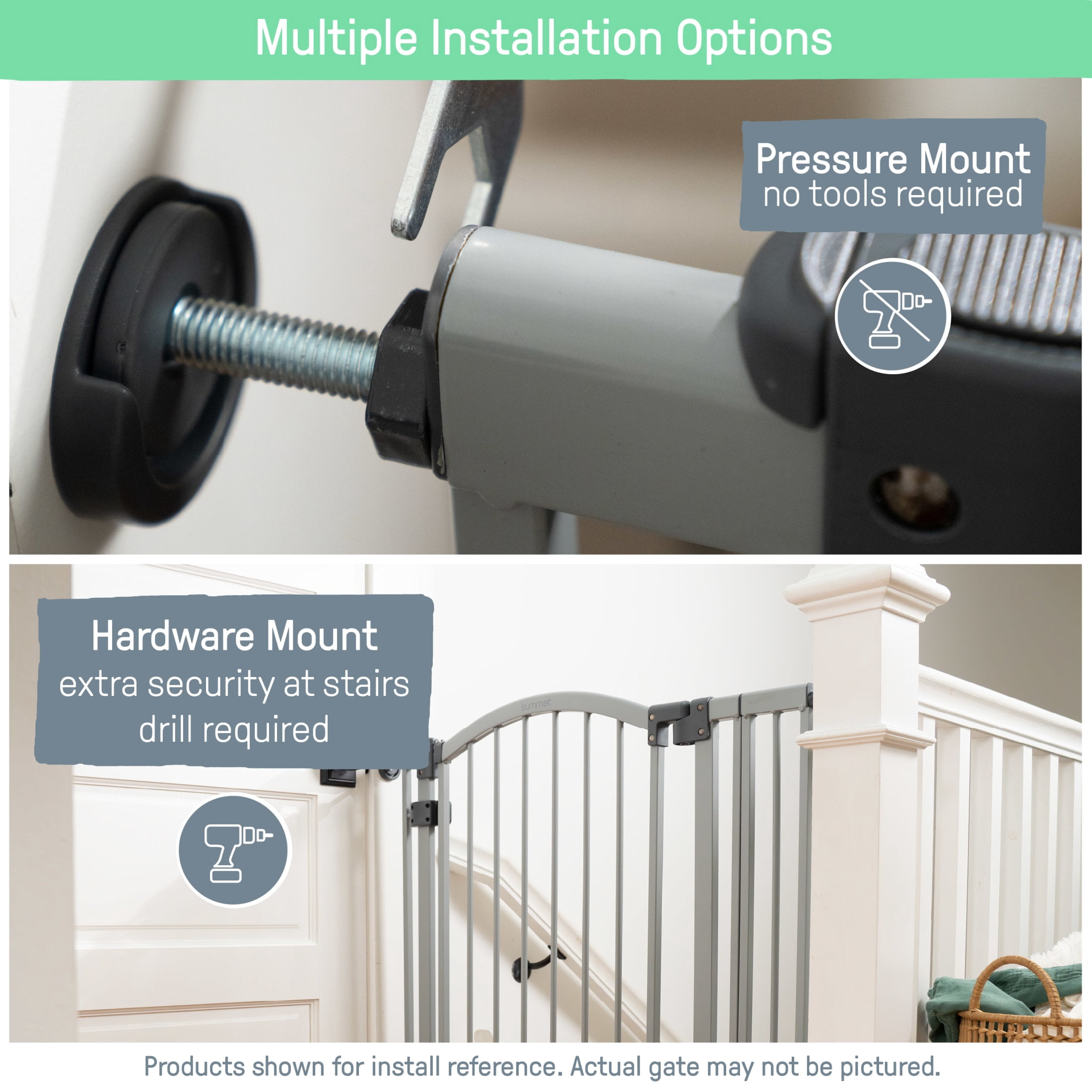 Summer Infant Extra Tall & Wide Safety Pet and Baby Gate, 29.5"-53" Wide, 38" Tall - Gray