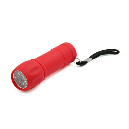 Red ABS Plastic 9 LEDs Torch Light Emergency Compact Handheld Lamp for (Best Compact Bike Lights)