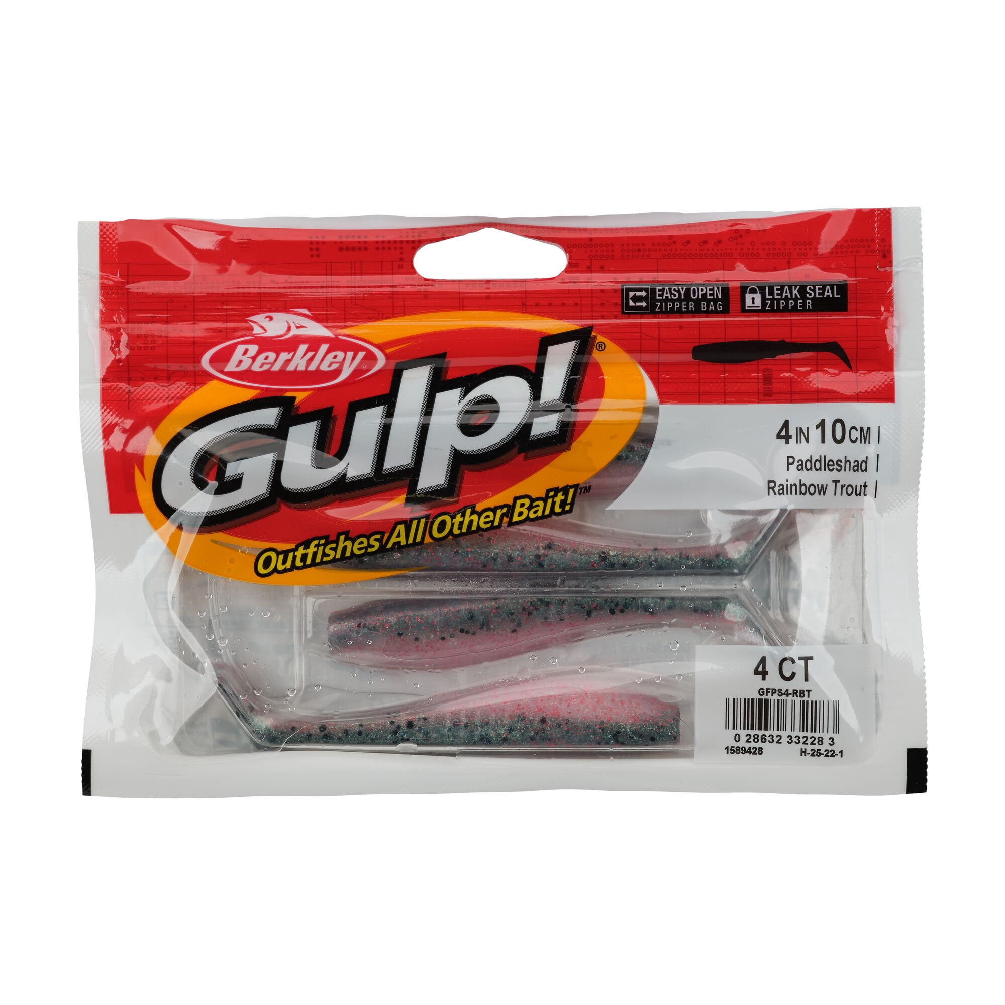 Berkley Gulp!® Paddleshad, 4 in, Swimbaits, Rainbow Trout (4 Count)