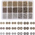 thumbnail image 1 of 900pcs 6 Style Antique Silver Bronze Spacer Beads, Gear Bicone Flower Metal Jewelry Beads Spacers for Bracelet Necklace Making Supplies(Antique Silver, 1 of 4