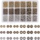 thumbnail image 1 of 900 cuentas espaciadoras de bronce y plata antigua de 6 estilos, cuentas de metal con forma de flor bicono para joyería, suministros para hacer pulseras y collares (plata antigua), 1 of 5