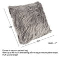thumbnail image 2 of Somerset Home Himalayan Faux Fur Pillow - 22Â” Square Cover & Insert, Gray, 2 of 6