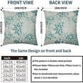 thumbnail image 3 of Teal Flower Pillow Covers 20x20 Set of 2 Summer Dahlia Floral Modern Geometric Floral Cream Outdoor Decorative Throw Pillows Farmhouse Pillowcases Linen Cushion Case Decor for Home Sofa Couch Bed, 3 of 6