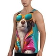 thumbnail image 2 of Picia Colorful Sunglasses Dog Printed Men’s Performance Tank, Men's Workout Tank Top Moisture-Wicking Tank Top Muscle tee, Breathable Workout Shirt-Medium, 2 of 7