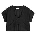 thumbnail image 4 of CAICJ98 Tshirt for Girls Open Back Workout Top Oversized Workout T Shirts Athletic Shirt Short Sleeve Backless Tees (Black,9-10 Years), 4 of 7
