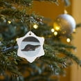 thumbnail image 7 of 3drose, River Otter, Lutra Canadensis, Running in Snow, Montana, 3 inch Snowflake Porcelain Ornament, 7 of 7