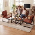 thumbnail image 4 of Costway Indoor Square Side Tables, Set of 2 Metal End Tables with Slatted Tabletop, Black, 4 of 6
