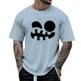 thumbnail image 1 of VBARHMQRT Men's Tank Shirts Men's Print Theme T Shirt Printed Solid Color Short Sleeve Top Light Blue, 1 of 4