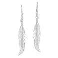 thumbnail image 3 of Boho-Chic Freedom Feather Detailed Sterling Silver Dangle Earrings, 3 of 5