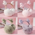 thumbnail image 3 of Japanese Girl Earmuffs Furry Faux Rabbit Fur Ear Muffs for Women Lovely Deer Ear Warmer Plush Winter Ear Cover Christmas 귀마개 (Black4), 3 of 7