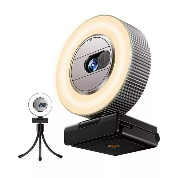 CASECUBE 2K 1080p HD Webcam with Microphone and Ring Light, Webcam Cover, 2 Colors and 3-Level Brightness, Plug and Play Computer Camera, Web Camera for Laptop, PC, Streaming Webcam for Youtube0