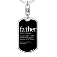 thumbnail image 5 of Father Definition Swivel Keychain Dog Tag Stainless Steel or 18k Gold, 5 of 10