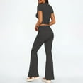 thumbnail image 5 of Spring and Summer Fashion 2 Picec of Sets for Womens Plus Size Casual Spring And Solid Color Short Sleevele Round-Neck Blouses Long Pant Elastic Waist Sets, 5 of 9