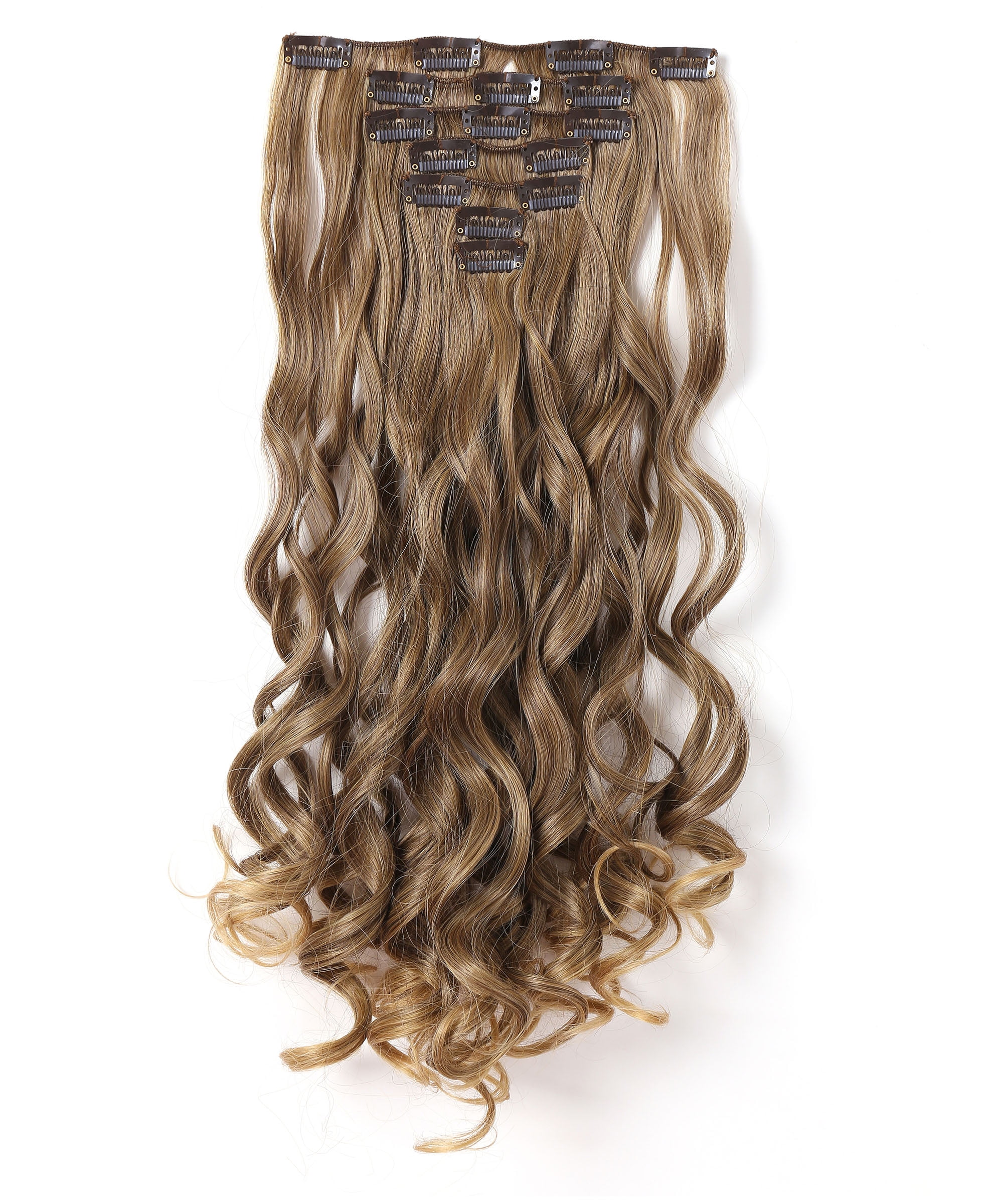 Onedor 20" Curly Full Head Clip in Synthetic Hair Extensions 7pcs 140g