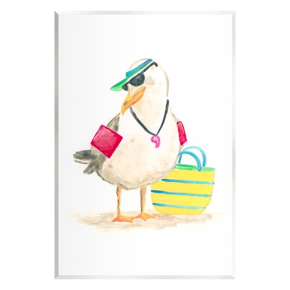 Stupell Industries Beach Lifeguard Seagull Animals & Insects Painting Unframed Art Print Wall Art, 10 x 15
